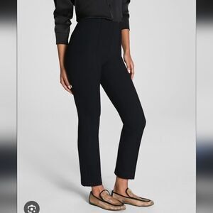 SPANX Black Ponte Stretch Pull On Elastic Ankle Pants M Medium